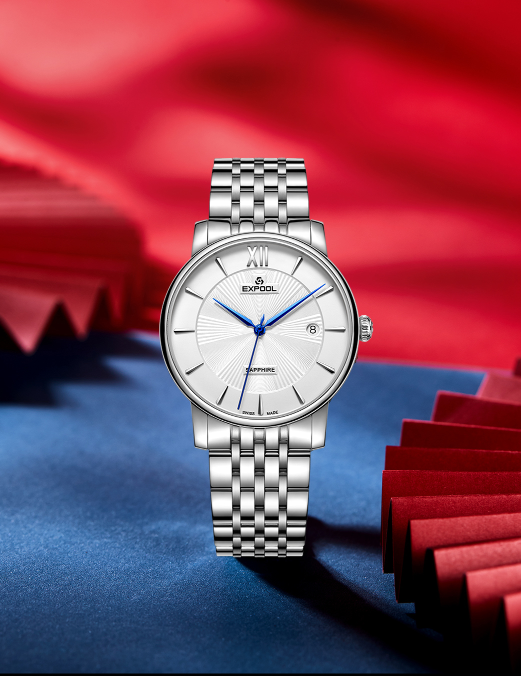 瑞士手表优保路expool珍爱系列情侣石英钢带女el8211113白间金