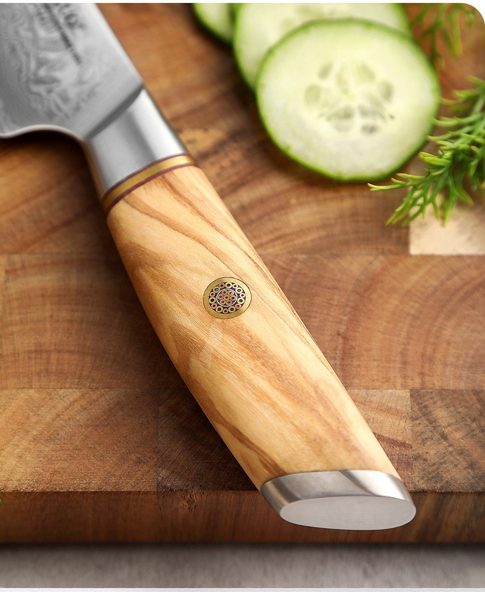 信作牛扒刀大马士革牛排刀5英寸万用刀熟食分割刀料理刀西餐刀具厨房