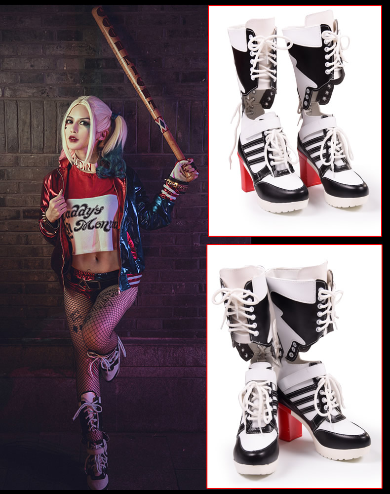幂范西小丑女cos靴鞋假发棒球棍套手环腰带长网袜小队道具小丑女靴子