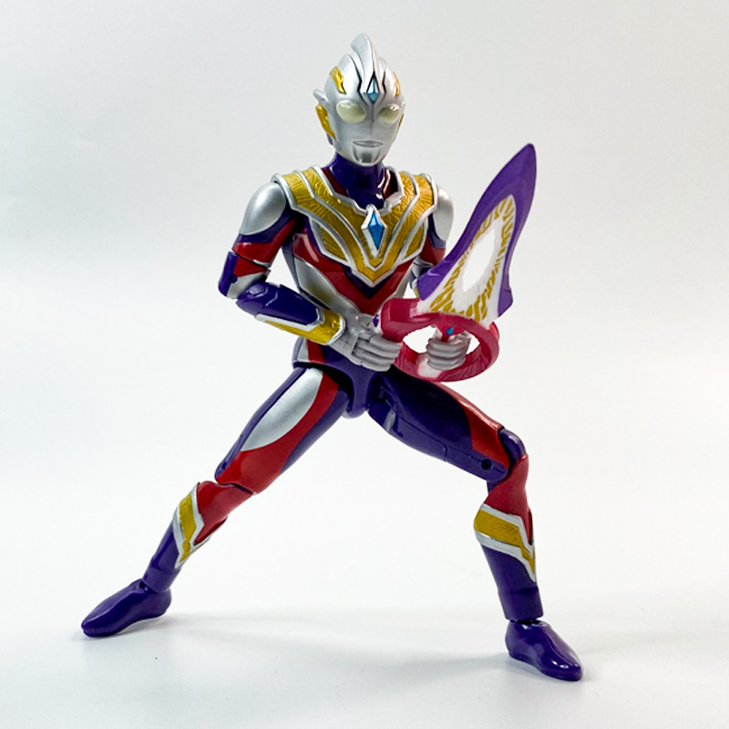 形态儿童男孩关节可动玩具人偶模型 【豪华版黄金迪迦】_带支架卡片