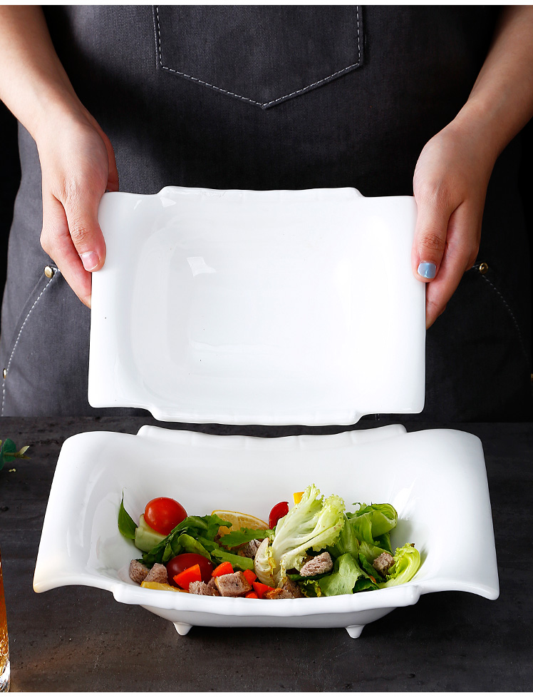 异形盘子菜盘商用家用菜碟子白色陶瓷餐盘酒店餐具饭店专用凉菜盘氧乐