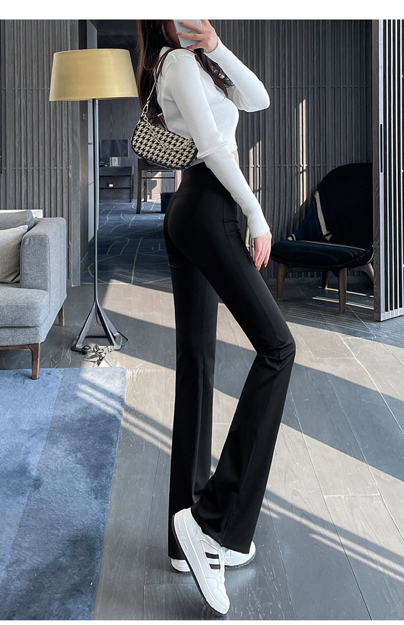 朵粉儿鲨鱼皮微喇裤女外穿春夏季薄款2022年新款收腹提臀显瘦瑜伽芭比