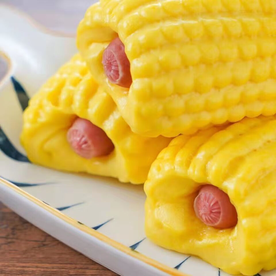 国产玉米热狗包广式家庭装儿童营养早通馒头玉米型速冻半成品包子红豆