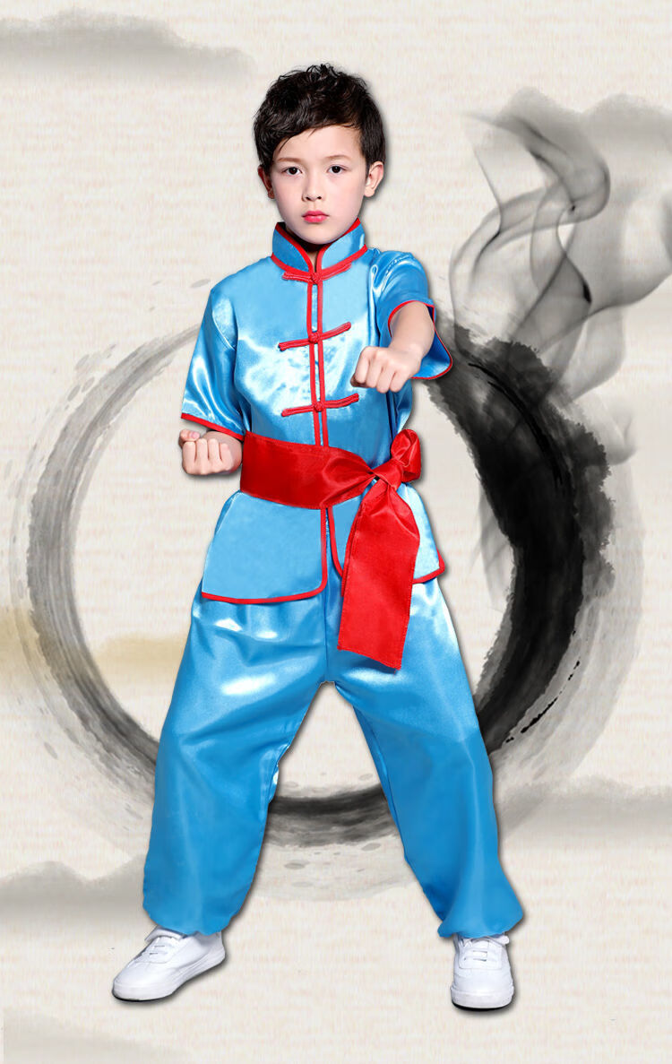 武术服装儿童六一儿童节演出服男女中大童练功服中国风表演服太极服