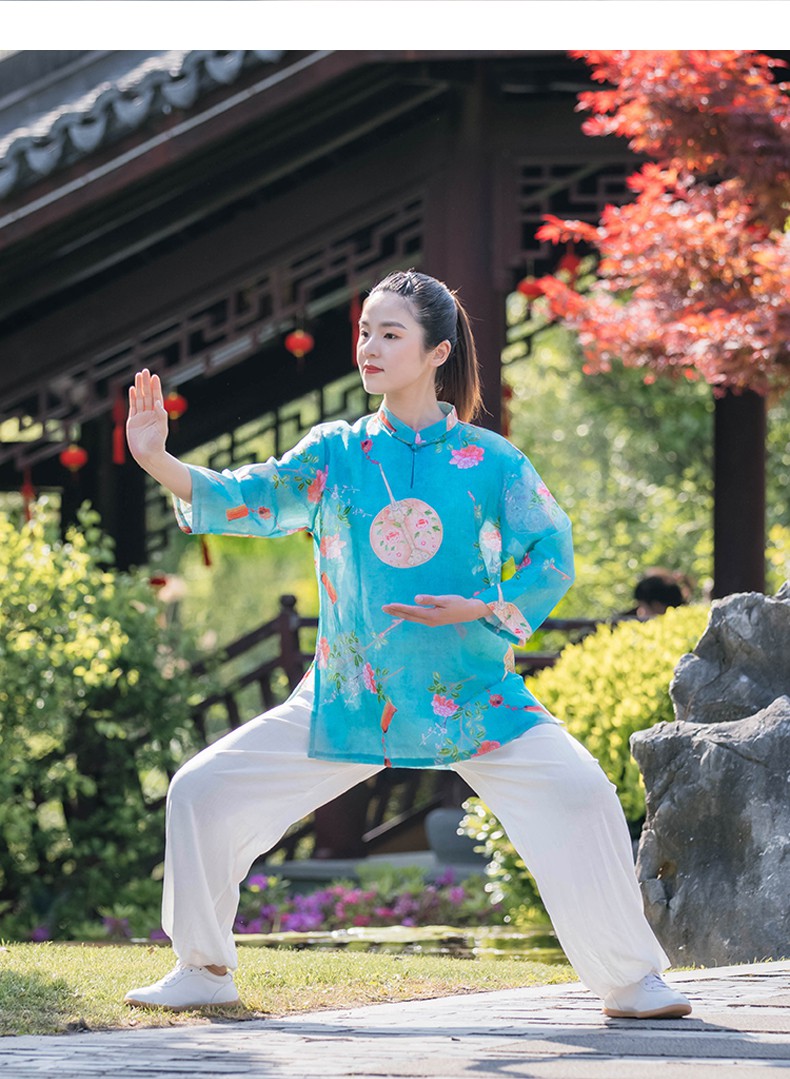 棉麻太极拳练功服夏季女装2022新款休闲苎麻 黄色 套装(上衣 裤子) xs