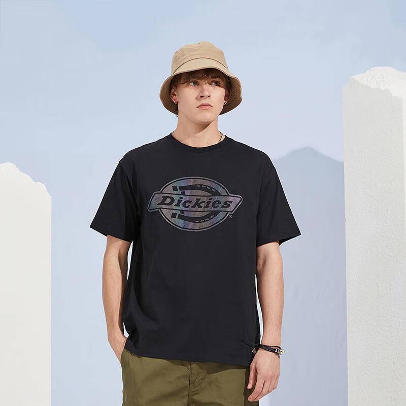dickies 2022夏季 镭射logo 黑色白色灰紫色男女t恤dk010220 dk010220