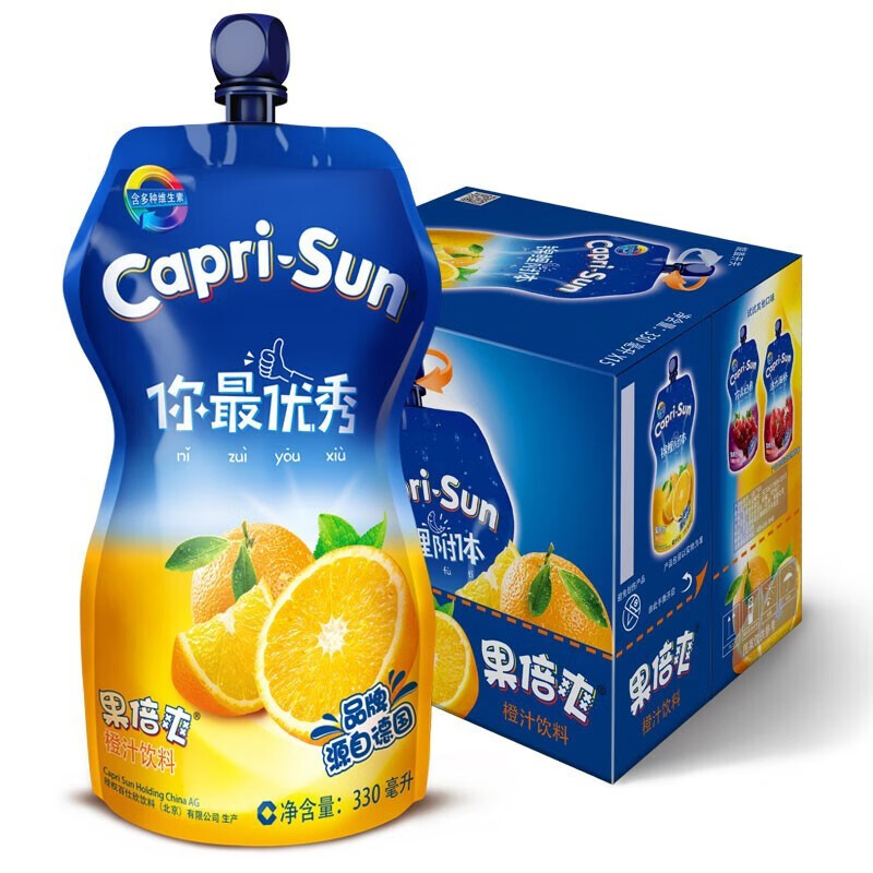 德国caprisun果倍爽橙汁饮料330ml15包橙汁330ml6袋