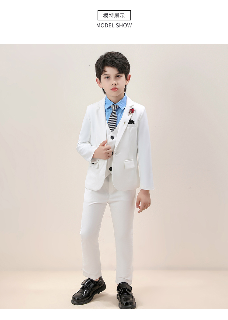 kouxiang帅气儿童西装套装英伦男童小西服主持人礼服中大童钢琴演出服