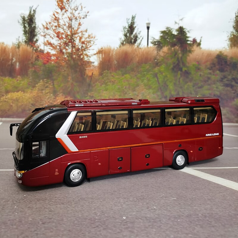 原厂1:38厦门金龙 龙威xmq6129y5仿真合金客车巴士大巴公交车模型