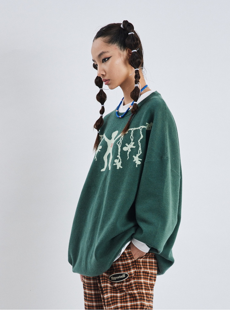 inxxstreet hypestuff21冬新款潮牌情侣款慵懒针织衫宽