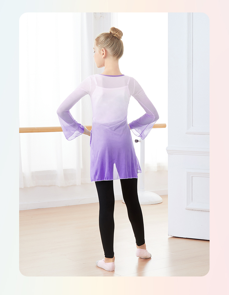 艾舞戈儿童古典舞练功服夏季女童舞蹈服纱衣女孩中国舞跳舞服民族舞