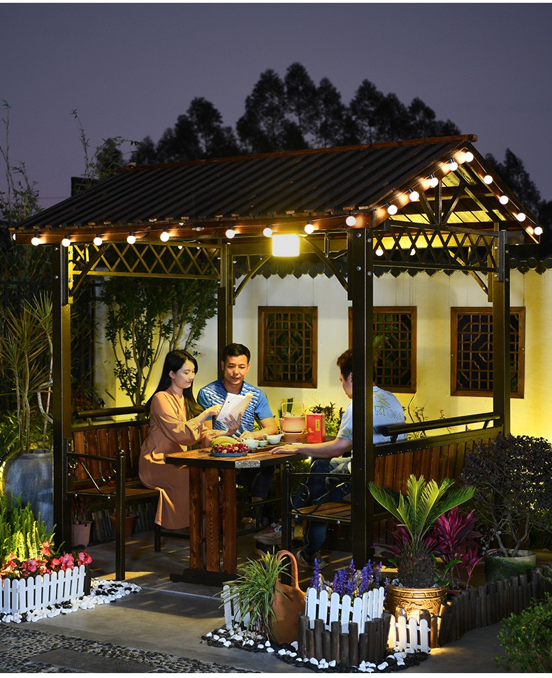 户外庭院碳化木凉亭花园室外院子别墅小木屋活动休闲乘凉凉亭 碳化小