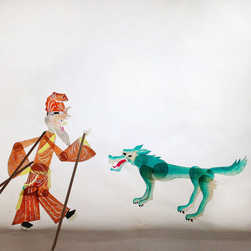 戏人物玩具幼儿园手工diy材料包木偶戏幕布陕西皮影表演道具白龙马