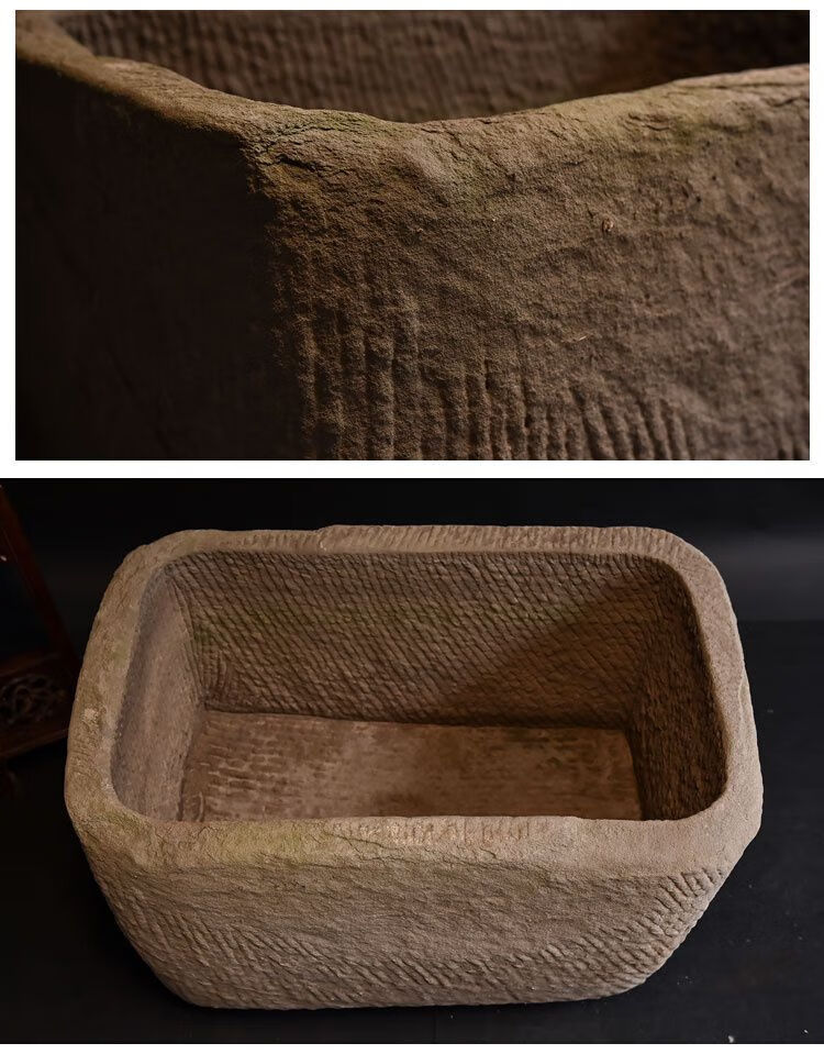 石槽鱼缸青石鱼缸老旧石槽大马槽养鱼水池i老m石缸青石鱼缸石槽荷花缸