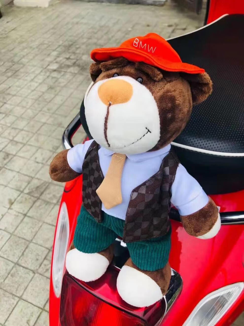 机车公仔小熊摩托车熊宝马拉力熊摩旅尾箱挂件娃娃玩偶摩旅伴侣 shoei