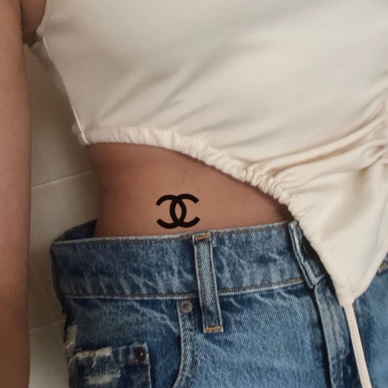 恋依小铺草木纹身贴复古双c香奈几何草本纹身贴ins风 网红草木半纹身