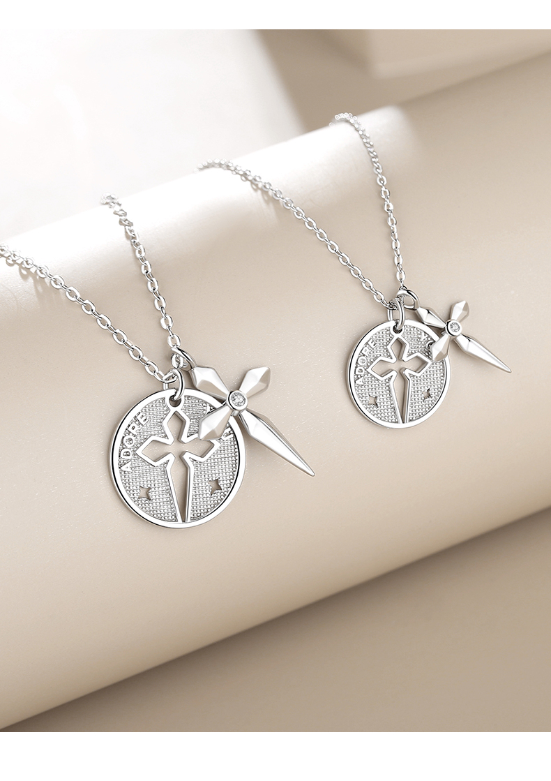 centurykindle十字架情侣项链一对情侣款刻字简约男生项链个性潮流