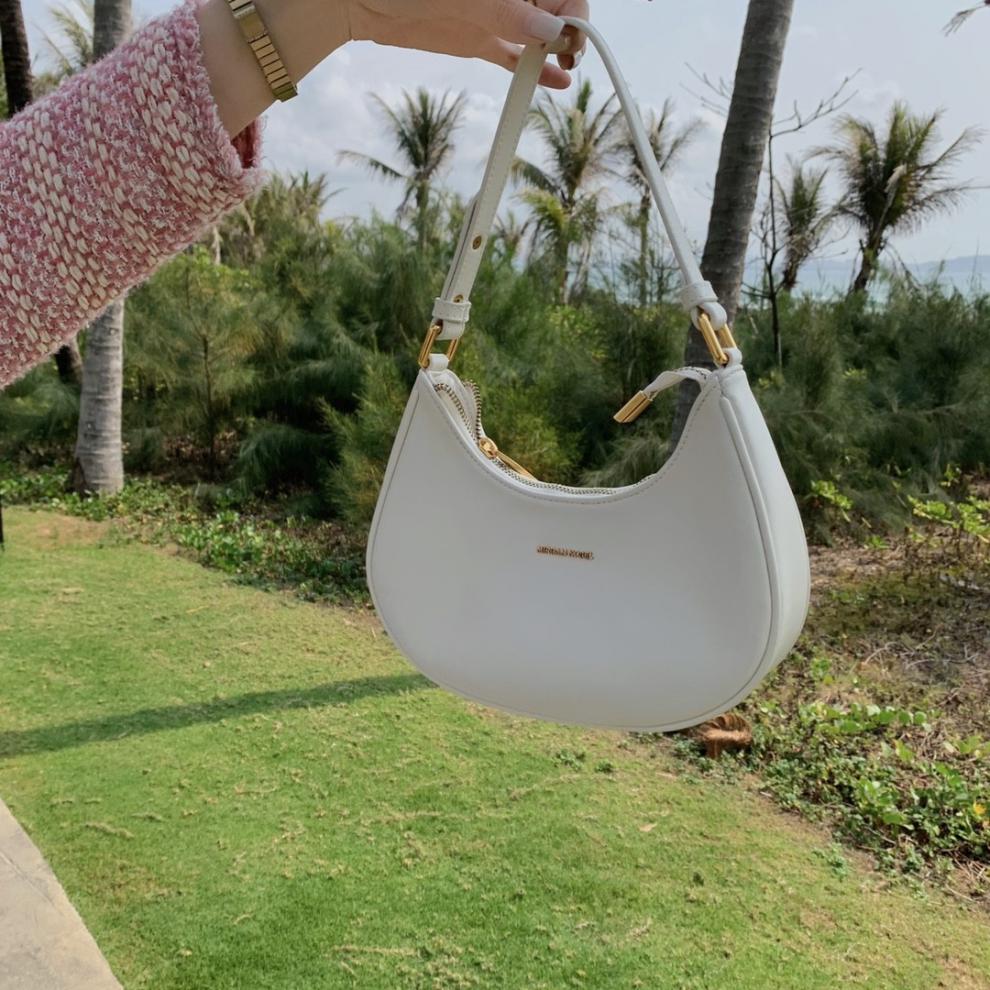 流彗mirgam kosel官网新品小mk单肩月牙腋下包 玫瑰粉【图片 价格