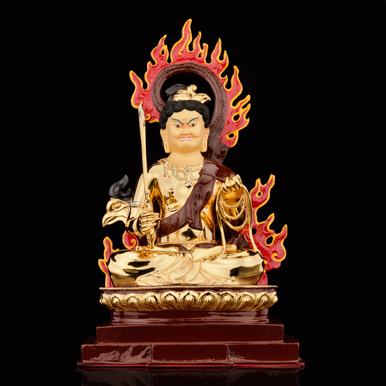 不动明王佛像鎏金黄铜不动尊菩萨属鸡本命佛家居摆件 sm19 不动明王