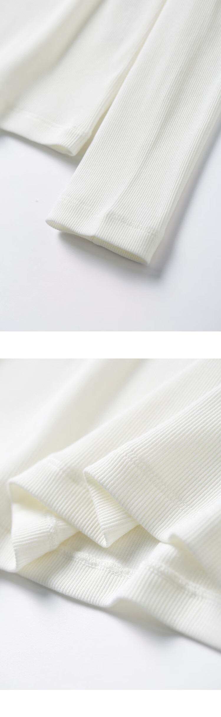 初棉绿色圆领长袖t恤女夏可开合亨利领坑条罗纹棉针织衫修身显瘦冰瓷