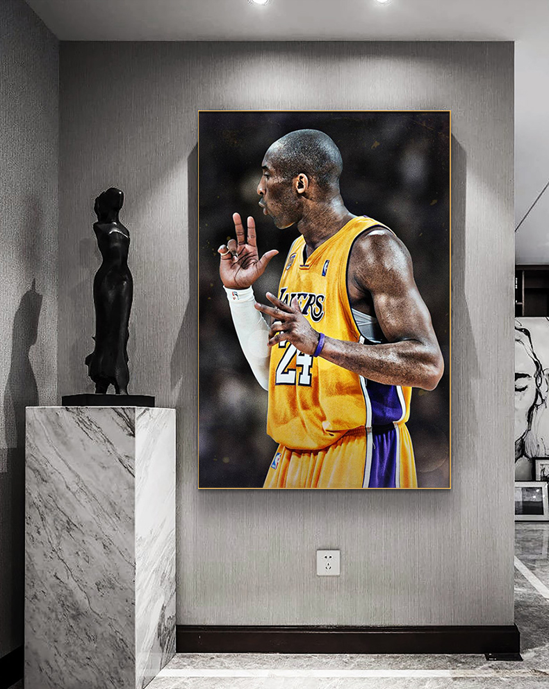 艺术一点nba篮球明星kobe肖像装饰画客厅走廊过道挂画男孩卧室床头