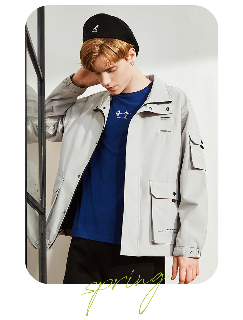 以纯线上品牌a21春季2020新款男装宽松夹克长袖潮男外套百搭上衣男r40