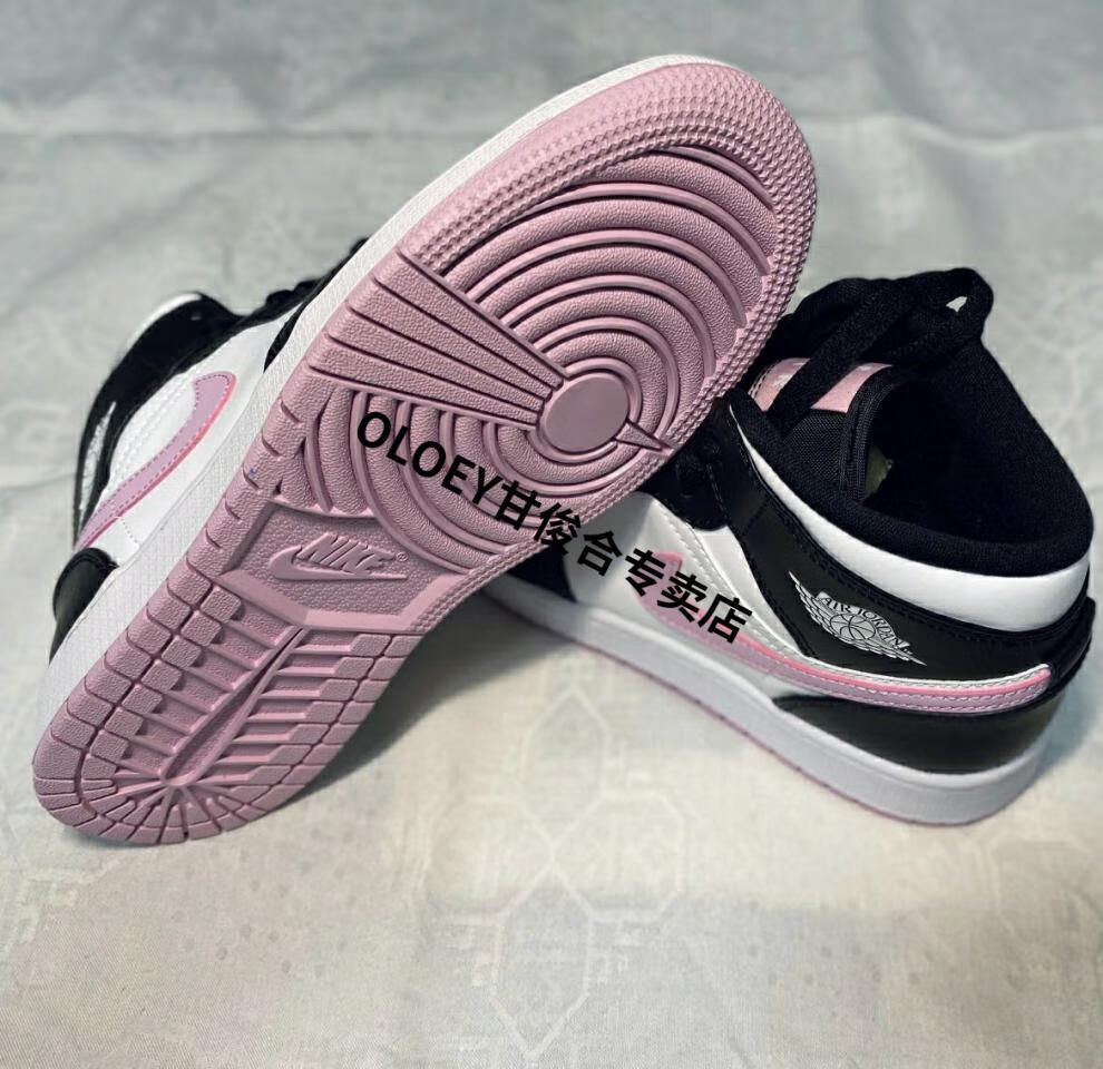 新配色】薄荷蓝篮球aj乔一男女黑人月太极帮运动 aj玫瑰粉【gb广东】