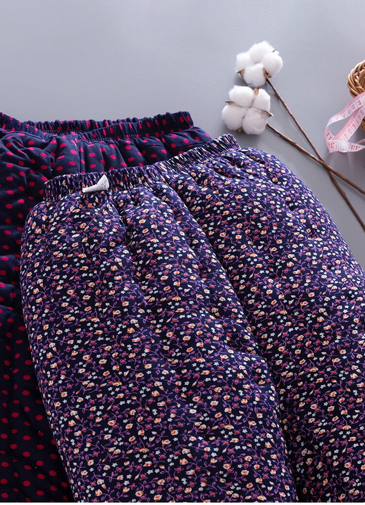 老太太高腰棉裤外穿冬季纯棉花手工加厚保暖裤子中老年人妈妈 黑色 xl