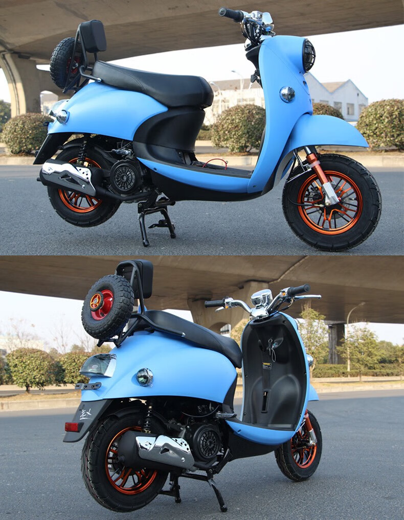 燃油小龟王125cc踏板祖玛摩托车可上牌助力车男女款燃油助力车街车小