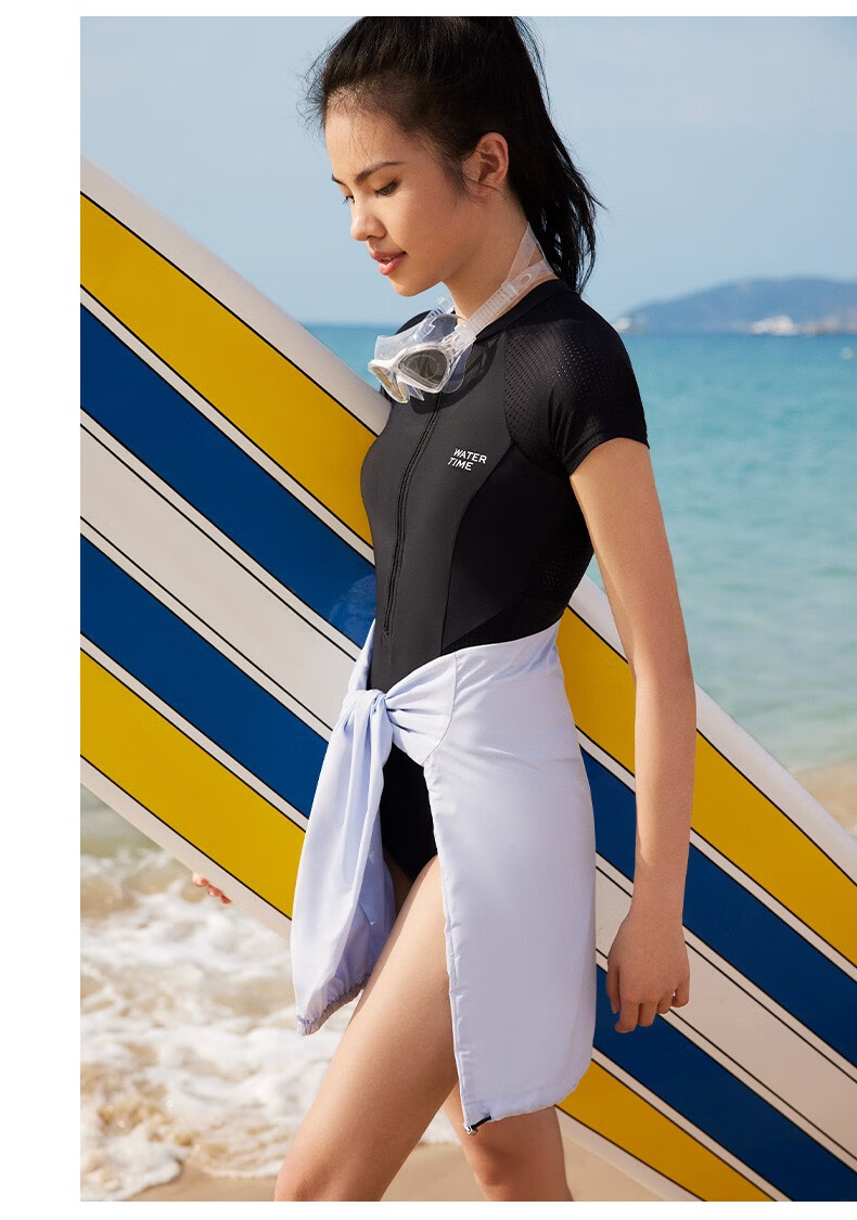 watertime泳衣女游泳馆专用夏季连体显瘦遮肚保守专业泡温泉泳装x0a