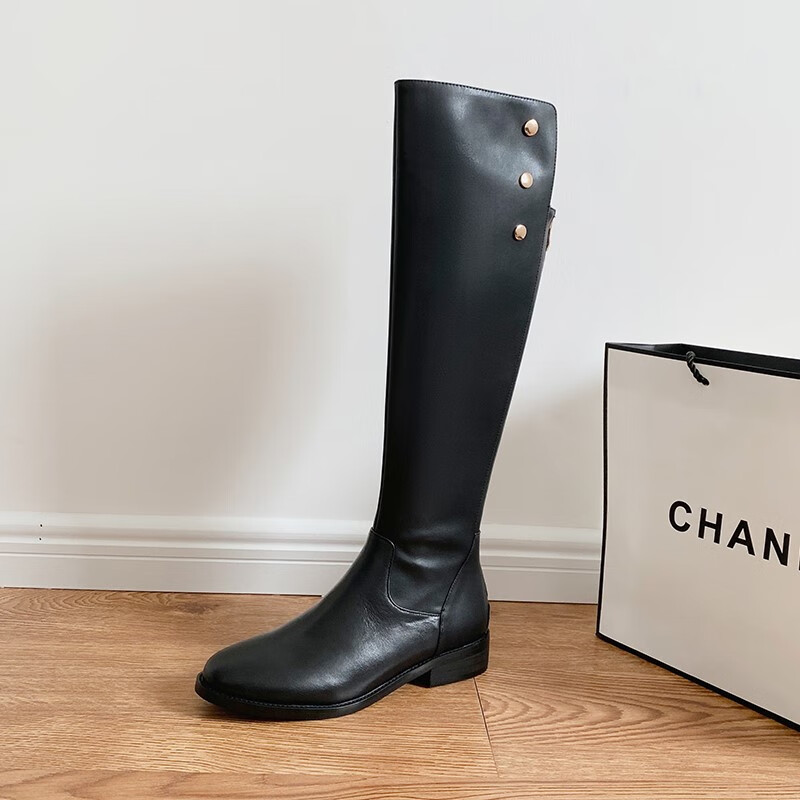 女士靴子秋冬款长筒女靴长款过膝小个子皮靴新款真皮长靴高筒过膝女靴