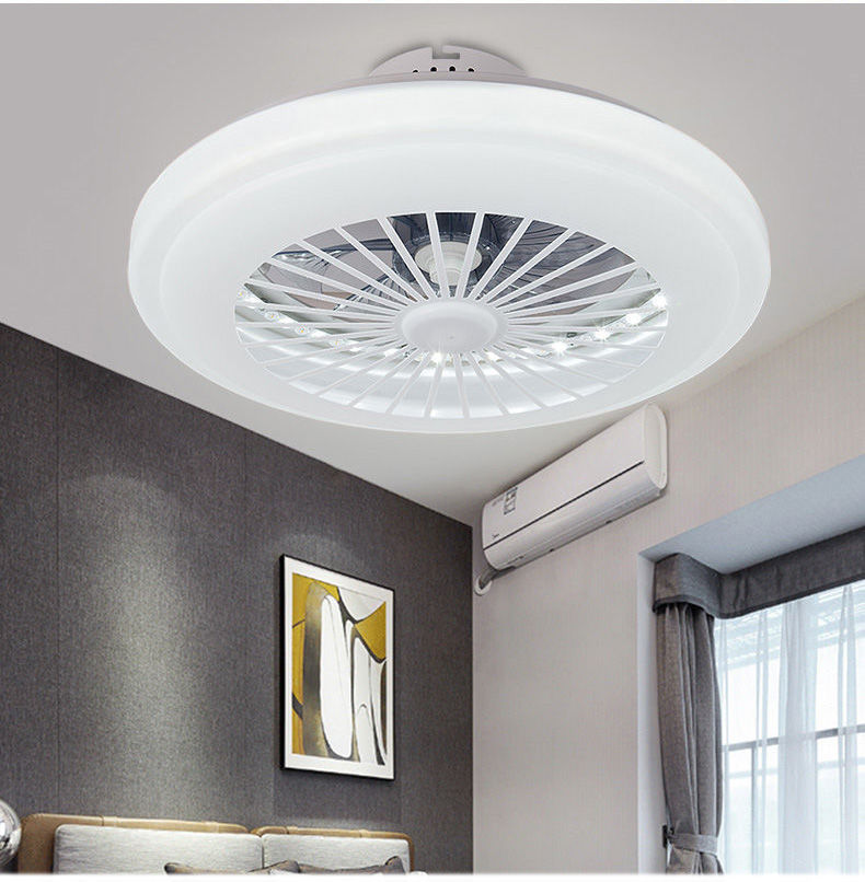 风扇灯客厅餐厅灯扇一体带风扇的吊灯 led卧室风扇灯现代简约北欧隐形