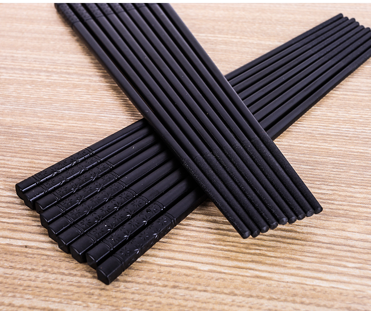 商用黑色合金筷子100双 饭店耐高温机专用餐厅防滑筷 27cm光身100双