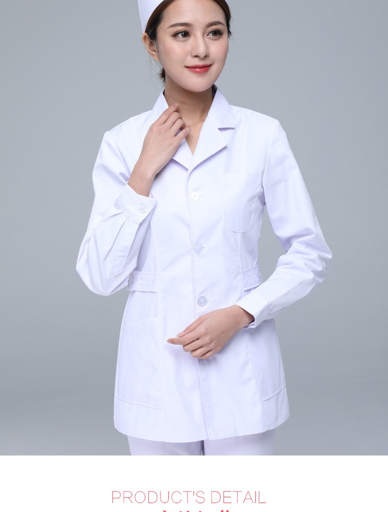 舒弗星护士服夏季短袖白大褂长袖女修身短款分体工作服套装白色短上衣