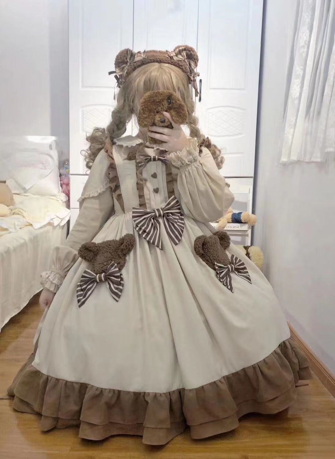 洛丽塔lolita洋装萝莉塔连衣裙lo可爱全款现货大全套秋冬可可熊连衣裙