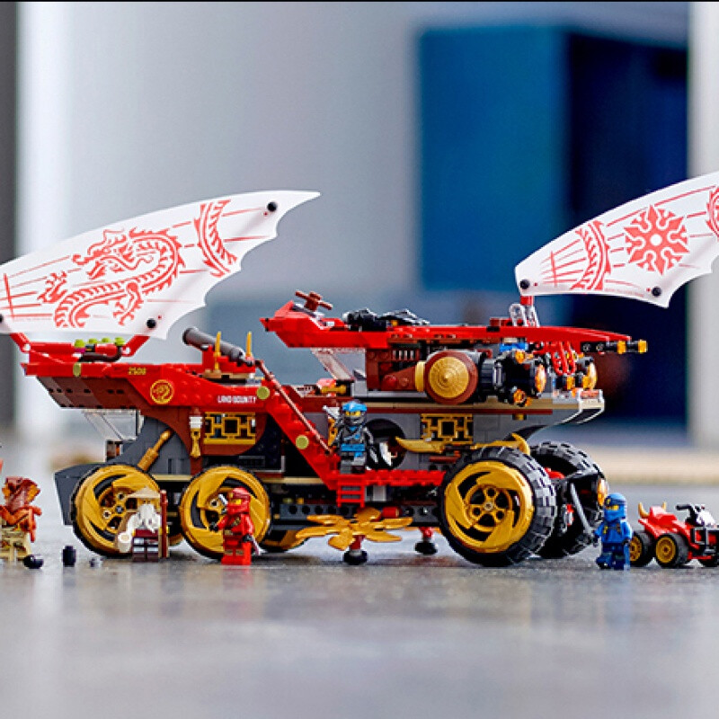 幻影忍者系列积木人仔公仔大颗粒模型旋转陀螺飞龙大师封赏之地神殿