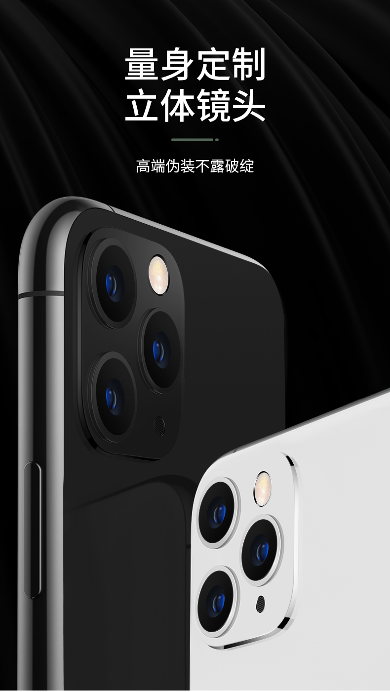 頭xr爆改iphone11鏡頭後蓋max手機殼xr x/xs【秒變-黑色三攝】改11pro