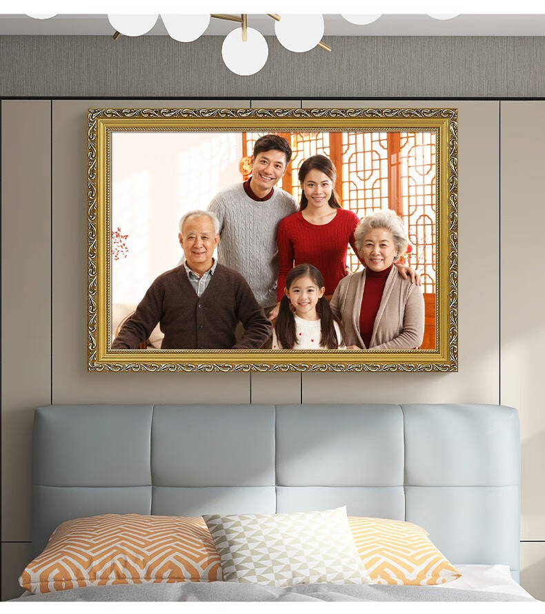 悠乐美 全家福相框挂墙放大婚纱照洗照片冲印定制做成画框装裱相片16