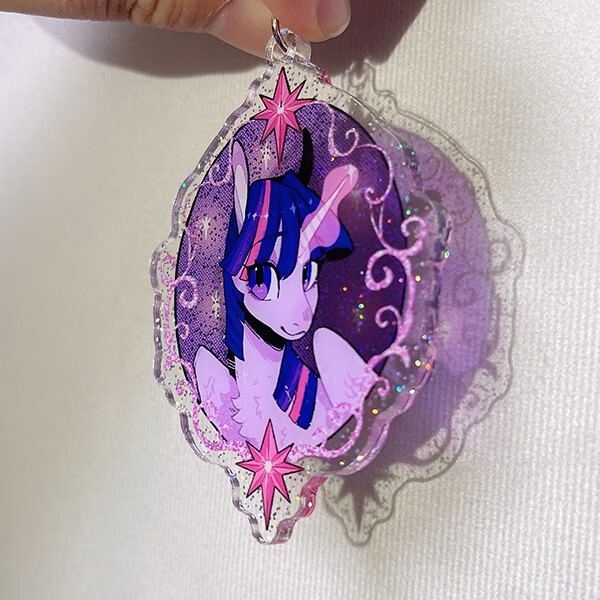 小马宝莉钥匙扣彩虹小马宝莉 同人周边 花框闪粉彩窗钥匙扣暮光闪闪