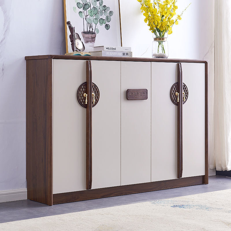 鞋柜门口新中式玄关大容量实木框门厅柜现代简约客厅储物柜套白鞋柜