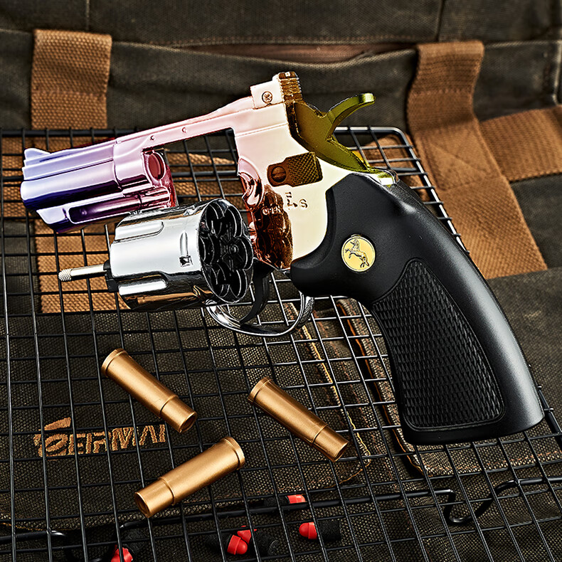 全金属大号可抛壳64抛壳银色左轮手玩具软弹枪合金357模型金属zp5儿童