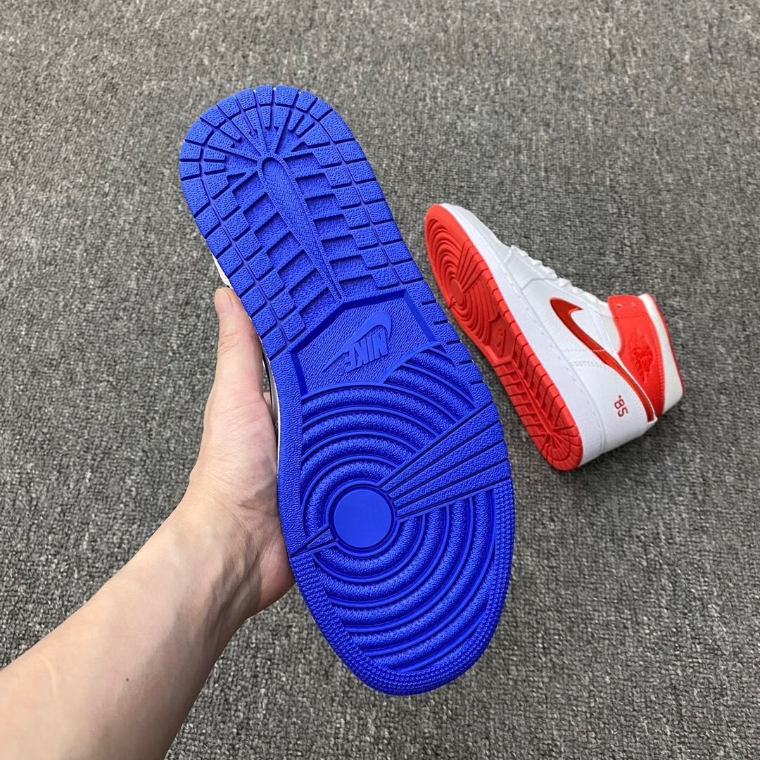 【官方旗舰】aj1 mid gs "85" 中帮 白红蓝鸳鸯 篮球鞋 43【图片 价格