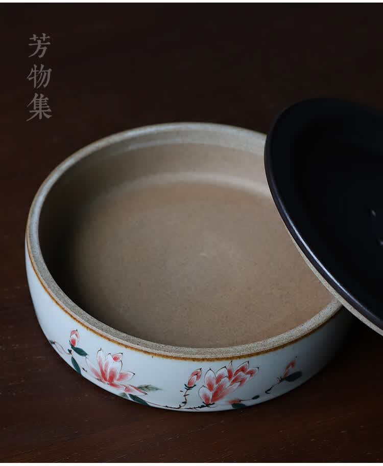 景德镇陶瓷蓄水茶盘储水壶承干泡台中式蓄水养壶盘纯手工手绘功夫茶小