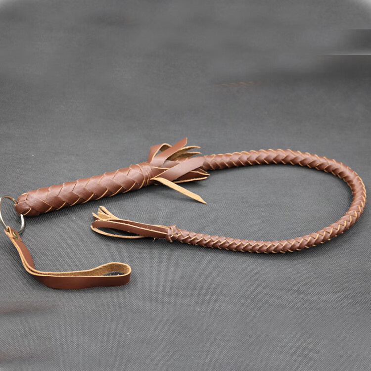 纯牛皮鞭子响鞭马鞭甩鞭骑马舞蹈防身鞭武术鞭影视道具70厘米红色纯