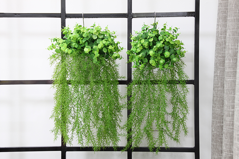 wo挂墙仿真垂吊植物套装北欧清新绿植垂藤吊藤墙面装饰假草花篮挂墙