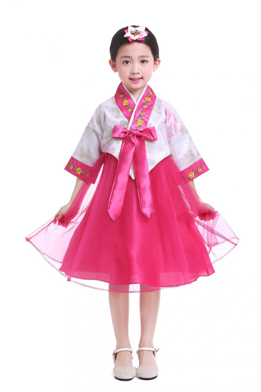 迪牧欧韩服六一儿童男女夏季男童朝鲜服族幼儿民族女童服装演出服中小