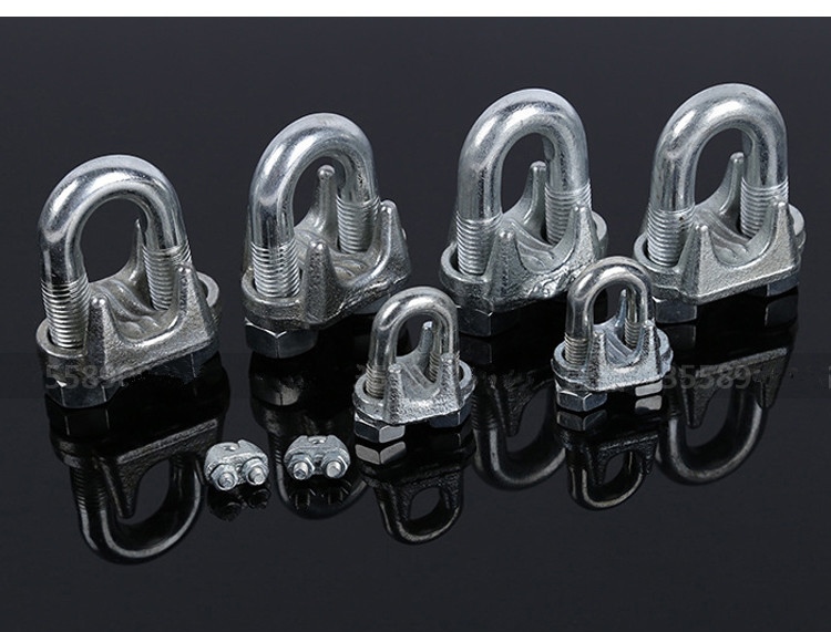 配件钢丝绳锁扣活动松紧u型夹五金接头安装通用卡扣明装小号固定 m6