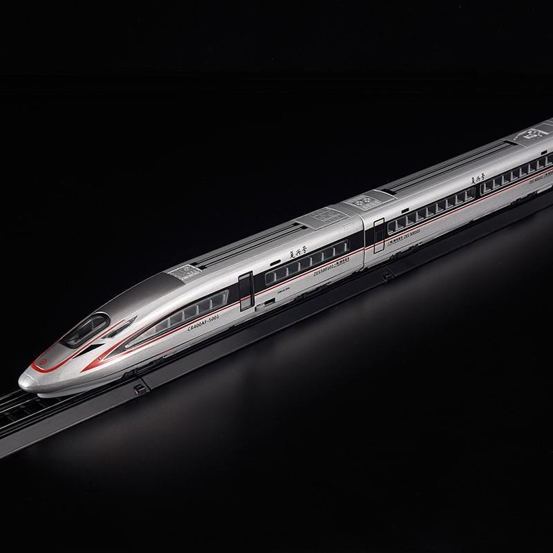 定制中国复兴号高铁合金轨道火车动车仿真模型和谐号真人语音早教玩具