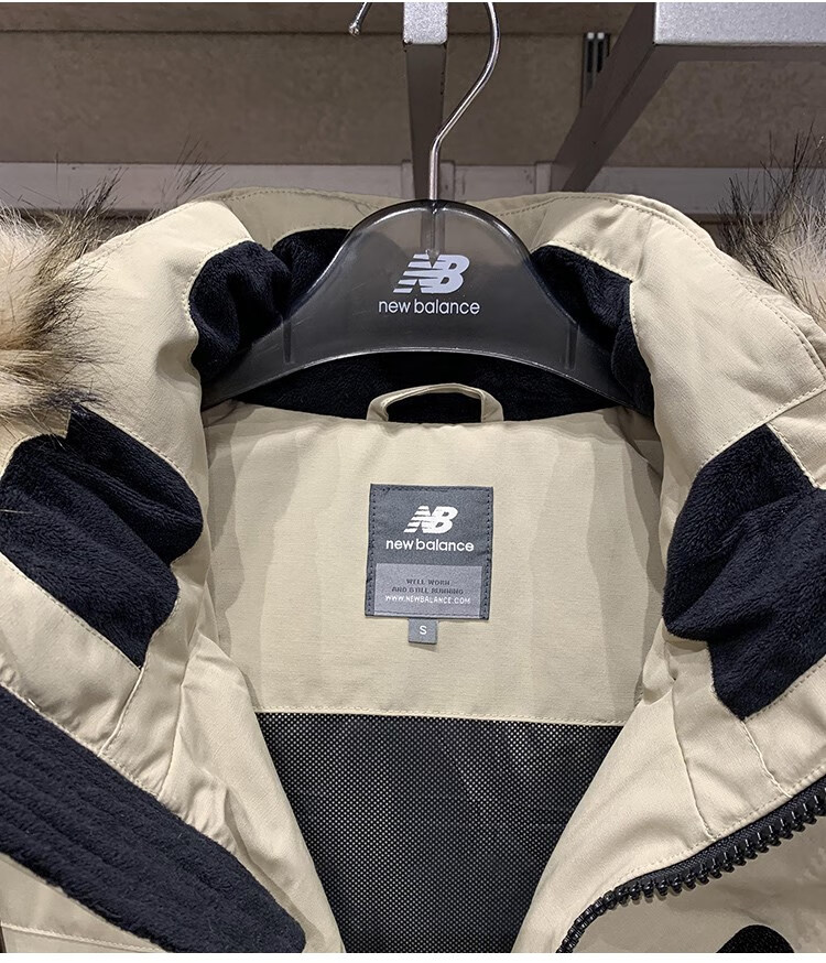 new balance/nb男女款羽绒服工装风运动毛领连帽保暖外套npa46021 np