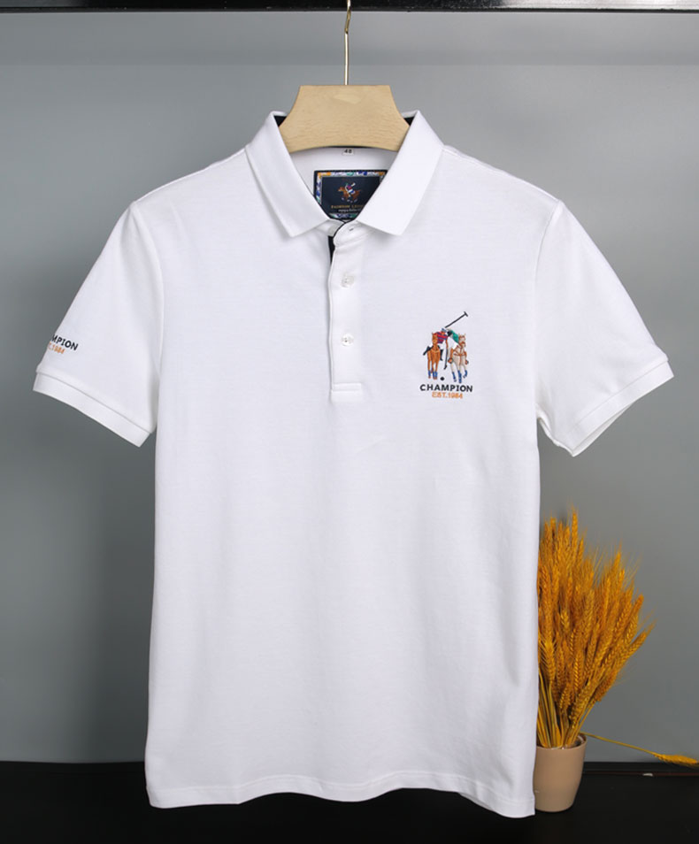 保罗贵族刺绣短袖纯棉潮流休闲夏季半袖运动polo衫男装保罗翻领短袖